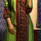 Straight Cut Cotton Silk Kurta with Ajrakh  detail