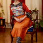 Straight Cut Cotton Silk Kurta with Exclusive Handpainted Madhubani work & Khun Sleeves