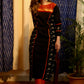 Straight Cut Black Handloom Cotton Kurta with Ikat and Khun Yoke