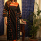 Straight Cut Black Handloom Cotton Kurta with Ikat and Khun Yoke