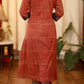 A  - line Cotton Ajrakh Kurta with Ikat Details