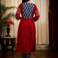 A Line Indigo & Maroon Kurta  / One Piece Dress with Smart Embroidery work on Sleeves