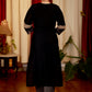 Straight cut Cotton Ajrakh Kurta with Contrast Ajrakh Neck Line