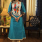 A-line Cotton silk Kurta with Exclusive Hand-painted Tribal Art