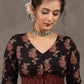 Exclusive Floral Ajrakh Blouse with Ikat Combination on Hem and Sleeves