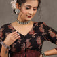Exclusive Floral Ajrakh Blouse with Ikat Combination on Hem and Sleeves
