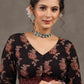 Exclusive Floral Ajrakh Blouse with Ikat Combination on Hem and Sleeves