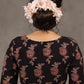 Exclusive Floral Ajrakh Blouse with Ikat Combination on Hem and Sleeves