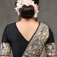 Beautiful Black Cotton Silk Blouse with Elegant Madhubani Patch on Back and Sleeves