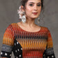 Elegant Ikat Combination Blouse with Beautiful Fisheye Back