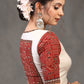 Exclusive Off White Cotton Ajrakh Combination Blouse with Patchwork on Back