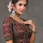 Exclusive Black Floral Ajrakh and Stripe Combination Blouse