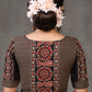 Exclusive Black Floral Ajrakh and Stripe Combination Blouse