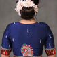 Exclusive Royal Blue Kala Ghoda Embroidered Blouse with Ikat Combination