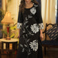 A-line Handloom Cotton Kurta with Ikat and  Exclusive Hand Painting all over