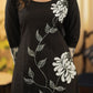 A-line Handloom Cotton Kurta with Ikat and  Exclusive Hand Painting all over