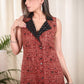 Trendy Pure Cotton Ajrakh Kurta With Ikat Neck Line and Buttons. Sleeve option can be requested as special Instruction
