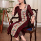 Striking Straight Cut Wine Colour Kurta With Hand Painted Madhubani Panel