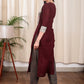 Striking Straight Cut Wine Colour Kurta With Hand Painted Madhubani Panel