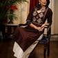 Straight Cut Coffee Brown Cotton Silk Kurta with Elegant Embroidery work