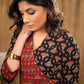 Trendy Maroon & Black Tulip Print Cotton Ajrakh A line kurta