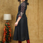 Exclusive Black cotton kurta with Ajrakh sleeves & Ambi embroidery on yoke.