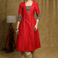 Trendy Red Cotton silk princess cut kurta with Ajrakh Detaling