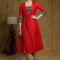 Trendy Red Cotton silk princess cut kurta with Ajrakh Detaling