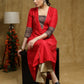 Trendy Red Cotton silk princess cut kurta with Ajrakh Detaling