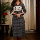 Straight Cut Cotton Ikat Kurta With Beautiful Handpainted Warli Work