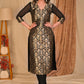 Elegant Black Brocade Kurta with Embroidered Gold and Magenta Cotton Silk Jacket - Pant Optional