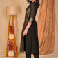 Elegant Black Brocade Kurta with Embroidered Gold and Magenta Cotton Silk Jacket - Pant Optional