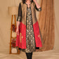 Elegant Black Brocade Kurta with Embroidered Gold and Magenta Cotton Silk Jacket - Pant Optional