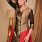 Elegant Black Brocade Kurta with Embroidered Gold and Magenta Cotton Silk Jacket - Pant Optional
