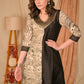 Exclusive Black Cotton Silk and Madhubani Print Combination Kurta with Hand Embroidery on Neckline and Sleeves - Pant Optional