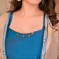 Beautiful Beige Cotton Silk Embroidered Jacket with Blue Cotton Silk Inner Set - Beige Palazzo Optional