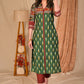 Trendy Emerald Green Combination Cotton Ikat Kurta with Embroidered Collars and Sleeves - Pant Optional