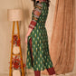Trendy Emerald Green Combination Cotton Ikat Kurta with Embroidered Collars and Sleeves - Pant Optional