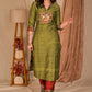 Exclusive Pure Cotton Straight Cut Kurta with Hand painted Madhubani Embroidered Applique - Pant Optional