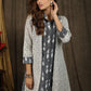 Smart casual grey ikat attached jacket dress
