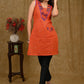 Elegant Handloom Cotton Sleeveless Tunic With Ikat & All Over Badla Handwork