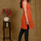 Elegant Handloom Cotton Sleeveless Tunic With Ikat & All Over Badla Handwork