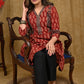 A Line Cotton Ajrakh Tunic with Contrast Ajrakh Border