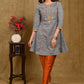 Exclusive Grey Handloom Cotton Tunic with Multicolor Embroidery