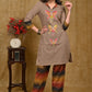Exclusive Cotton Ikt Combination Tunic with Beautiful Butterfly Hand Painting