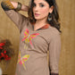Exclusive Cotton Ikt Combination Tunic with Beautiful Butterfly Hand Painting