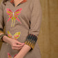 Exclusive Cotton Ikt Combination Tunic with Beautiful Butterfly Hand Painting