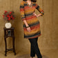 Classy Multicolor Cotton Ikat with Handmade Kutch Mirror Work on Neckline and Sleeves