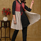 Classy Cotton Off-white Maroon Jacket Style Tunic with Black Inner