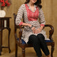 Stylish Collared Straight-Cut Cotton Mix Match Tunic